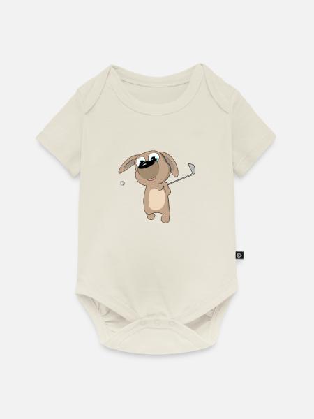 Welpe Golf Schwung - Baby Premium Kurzarmbody - Naturweiß