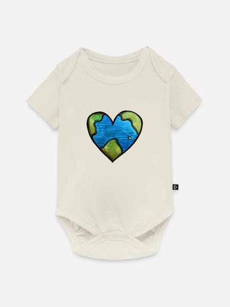 Erde - Baby Premium Kurzarmbody - Naturweiß