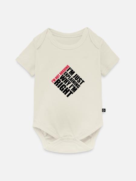 I m not arguing - Baby Premium Kurzarmbody - Naturweiß