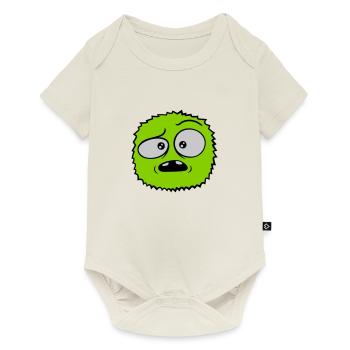 Hairy monster skeptical face - Baby Premium short-sleeve bodysuit - off white - Front