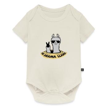 Bottom Hole Peace Lama - Baby Premium short-sleeve bodysuit - off white - Front