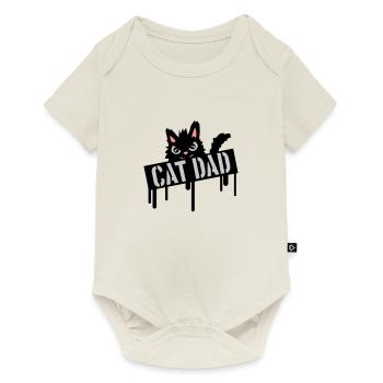 Cat Father Stamp Logo - Baby Premium short-sleeve bodysuit - off white - Front