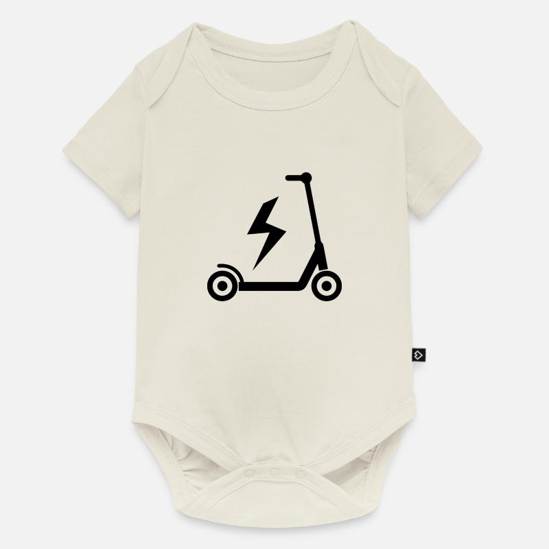 E-Scooter E-Roller Scooter - Baby Premium Kurzarmbody - Naturweiß
