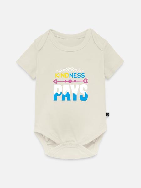 FREUNDLICHKEIT ZAHLT sich aus - Baby Premium Kurzarmbody - Naturweiß