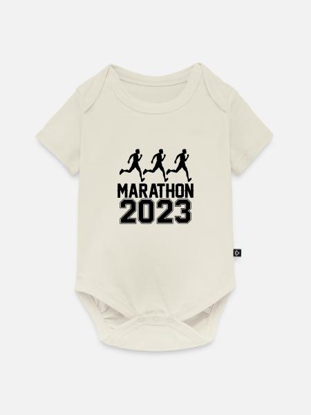 Marathon 2023 - Baby Premium Kurzarmbody - Naturweiß