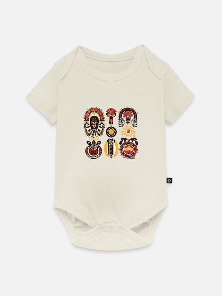 Afrikanische Folklore - Baby Premium Kurzarmbody - Naturweiß