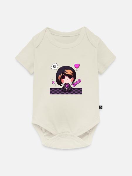 EMO - Baby Premium Kurzarmbody - Naturweiß