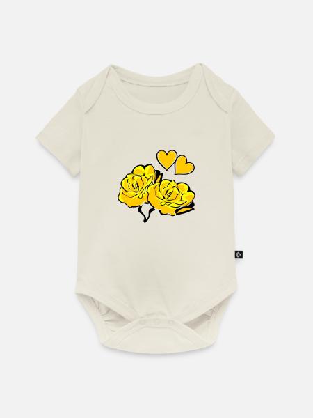roses - Baby Premium Kurzarmbody - Naturweiß