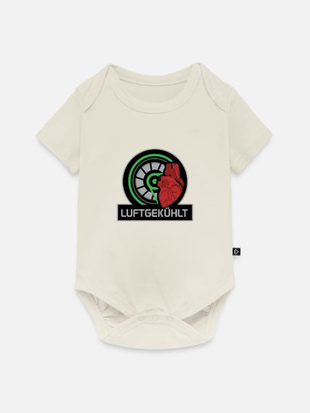 Luftgekühlt Herz - Baby Premium Kurzarmbody - Naturweiß