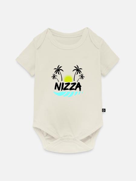 nizza - Baby Premium Kurzarmbody - Naturweiß