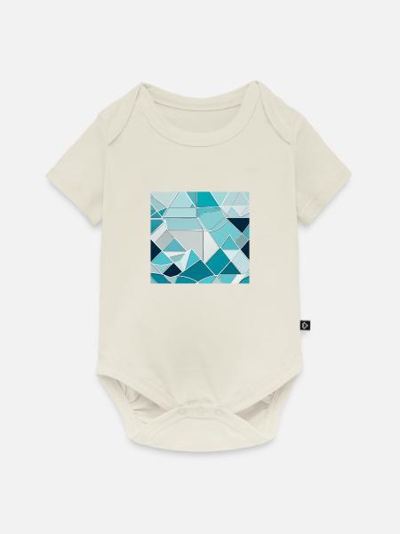 Geometrische Eiskristalle - Baby Premium Kurzarmbody - Naturweiß
