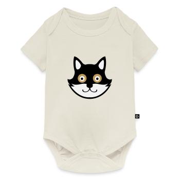 cat - Baby Premium Kurzarmbody - Naturweiß - Vorne