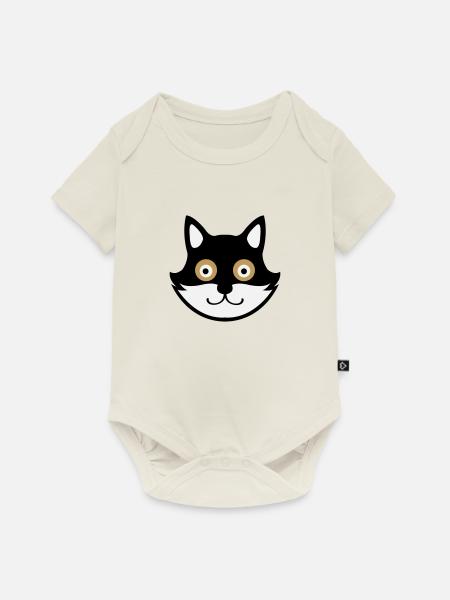 cat - Baby Premium Kurzarmbody - Naturweiß