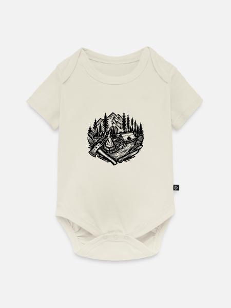 nature campfire axe - Baby Premium Kurzarmbody - Naturweiß