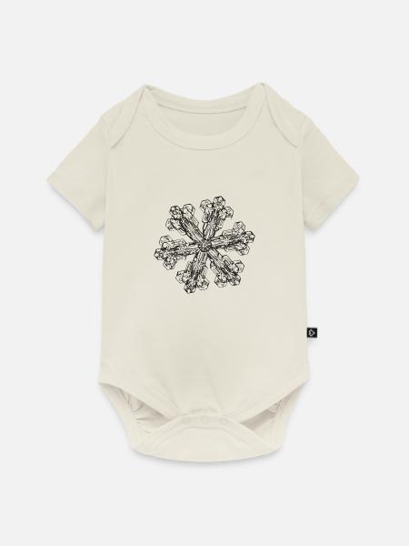 snowflake 3 black - Baby Premium Kurzarmbody - Naturweiß