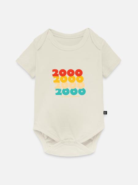 2000: Limitierte Auflage - 24-jähriges Jubiläum - Baby Premium Kurzarmbody - Naturweiß
