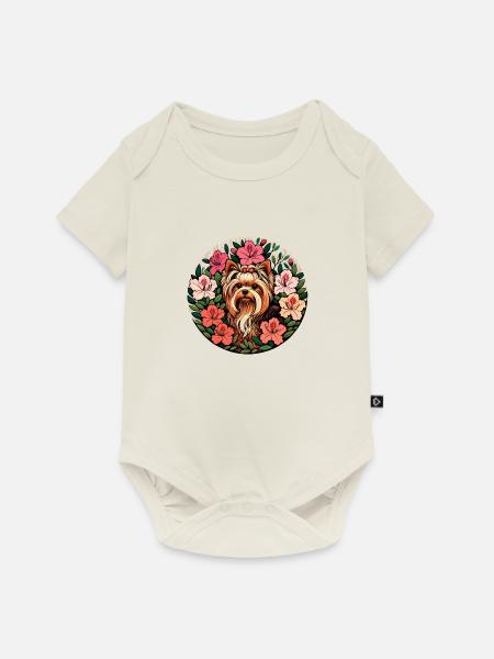 Süßer Yorkie - Baby Premium Kurzarmbody - Naturweiß