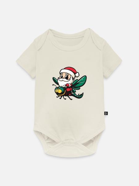 Libelle Weihnachtsmann - Baby Premium Kurzarmbody - Naturweiß