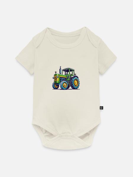 traktor trecker - Baby Premium Kurzarmbody - Naturweiß