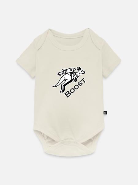 Kangourou avec jetpack - Boost Design - Body à manches courtes Premium Bébé - blanc cassé