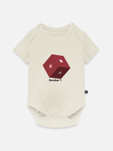 Würfel - Baby Premium Kurzarmbody - Naturweiß