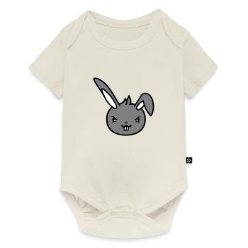 Lapin Mauvais Œil Coquin Cool Déterminé Drôle - Body à manches courtes Premium Bébé - blanc cassé - Devant