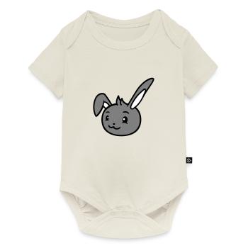 Bunny rabbit looks cute sideways to the side - Baby Premium short-sleeve bodysuit - off white - Front