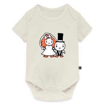 2 Birds Wedding Couple Ducks Wedding Man Woman Cute - Baby Premium short-sleeve bodysuit - off white - Front