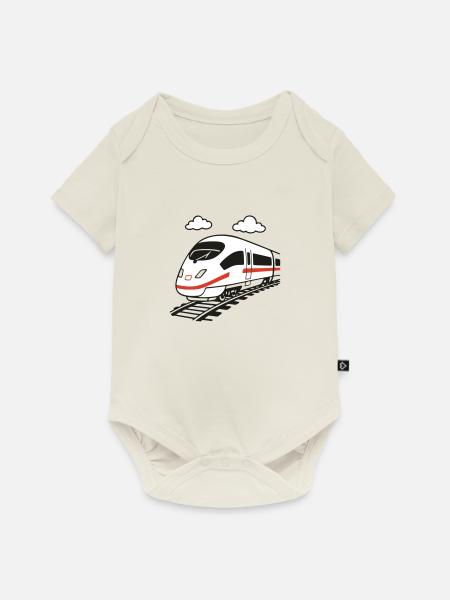 Hochgeschwindigkeitszug - Baby Premium Kurzarmbody - Naturweiß