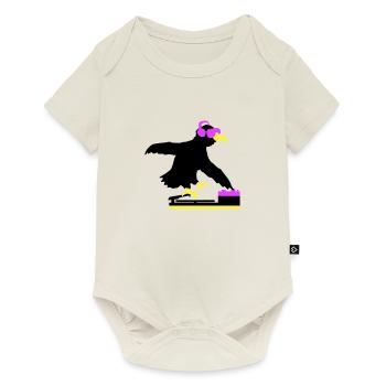 Raven DJ Club Musique Écoute Lunettes de soleil Casque - Body à manches courtes Premium Bébé - blanc cassé - Devant