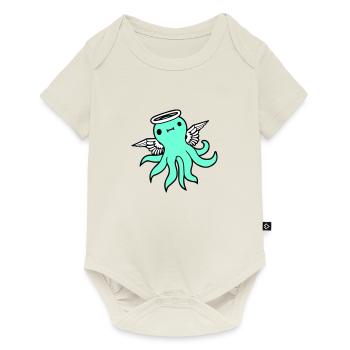 Pieuvre Ailes d’ange Halo Pieuvre volante - Body à manches courtes Premium Bébé - blanc cassé - Devant