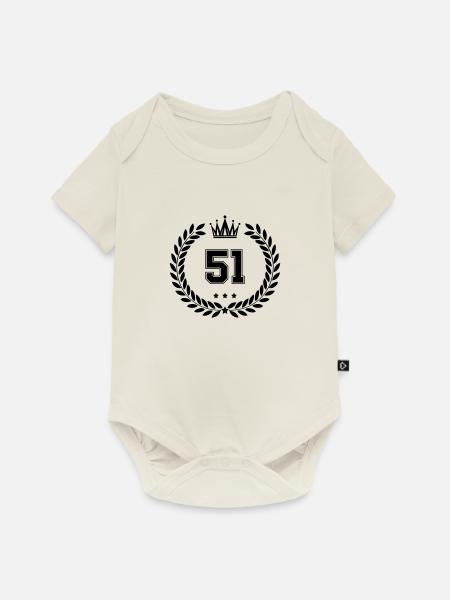 wappen 51 - Baby Premium Kurzarmbody - Naturweiß