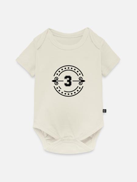 3 - Baby Premium Kurzarmbody - Naturweiß