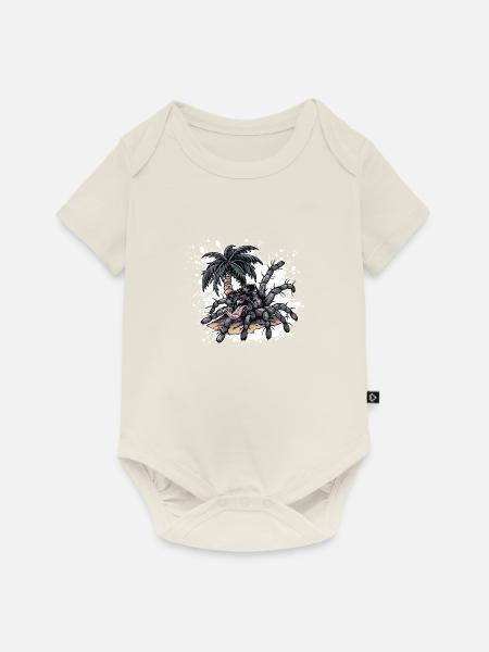 Tarantula Insel Palme - Baby Premium Kurzarmbody - Naturweiß