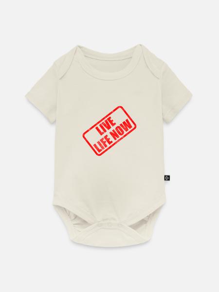 Lebe das Leben jetzt - Baby Premium Kurzarmbody - Naturweiß