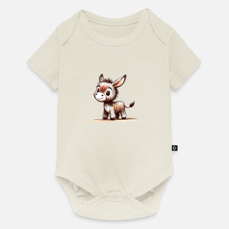 Âne - Body à manches courtes Premium Bébé - blanc cassé