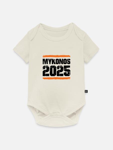 Mykonos 2025 Team - Baby Premium Kurzarmbody - Naturweiß
