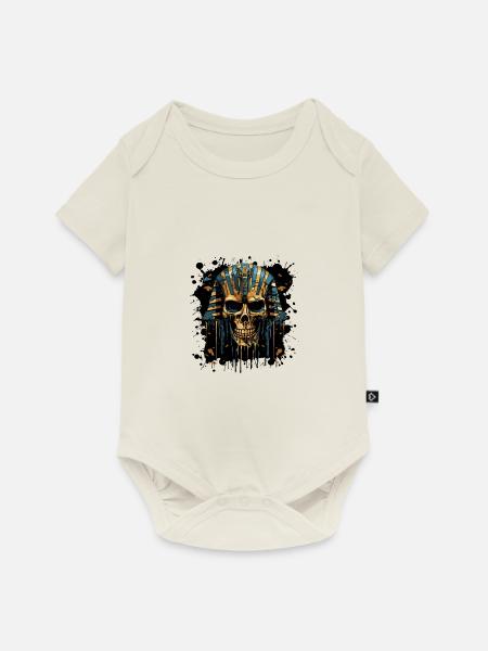 Pharao Totenkopf - Baby Premium Kurzarmbody - Naturweiß