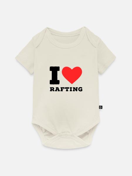 Ich liebe Rafting - Baby Premium Kurzarmbody - Naturweiß