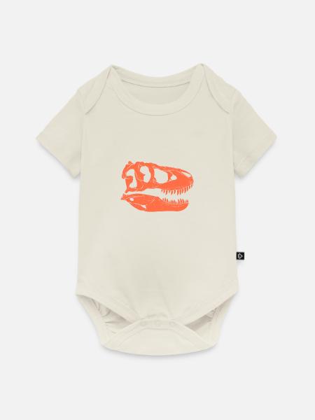 Tarbosaurus Fossil Schädel - Baby Premium Kurzarmbody - Naturweiß