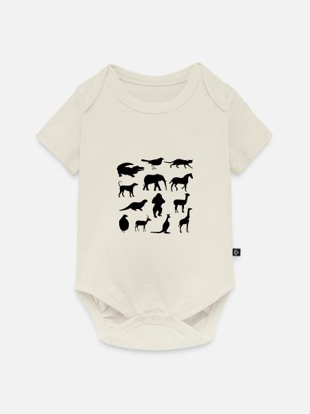 Wilde Tiere - Baby Premium Kurzarmbody - Naturweiß