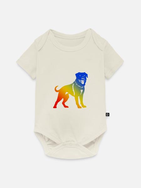 Rottweiler Hund - Baby Premium Kurzarmbody - Naturweiß