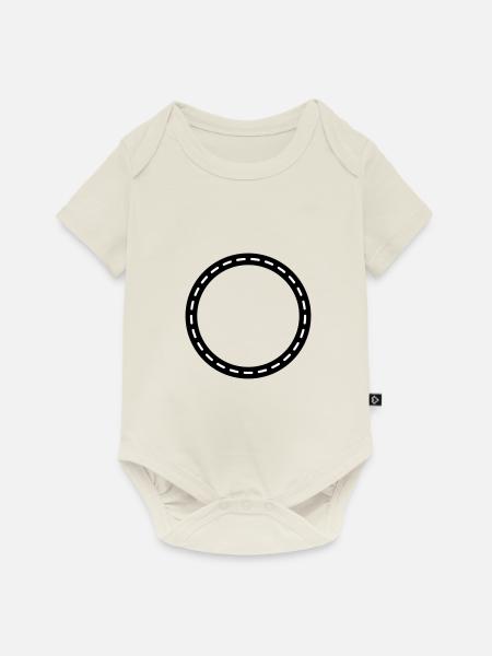 Kreis Kontur Leer - Baby Premium Kurzarmbody - Naturweiß