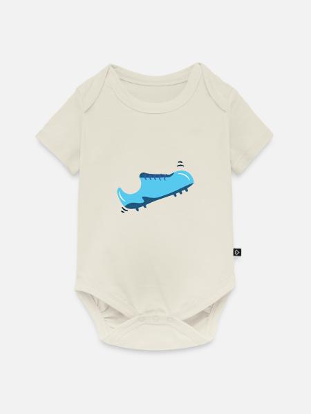 Fußballschuh - Baby Premium Kurzarmbody - Naturweiß