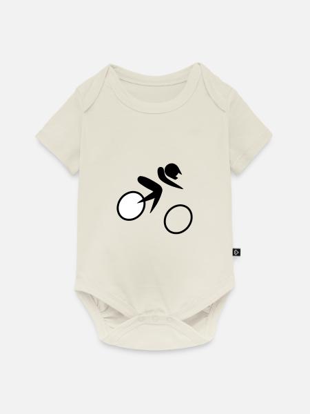 Gelände Fahrradrennen - Baby Premium Kurzarmbody - Naturweiß