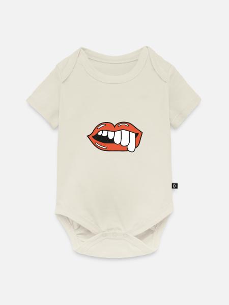 teeth lips ugly illustration - Baby Premium Kurzarmbody - Naturweiß