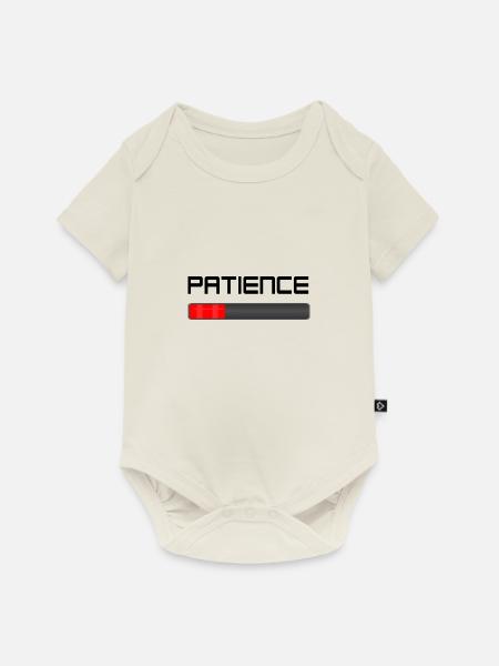 Geduld - Baby Premium Kurzarmbody - Naturweiß