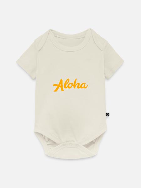 Aloha - Baby Premium Kurzarmbody - Naturweiß