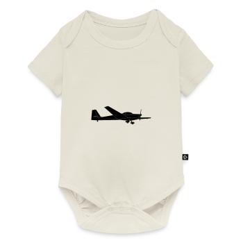 C Falke Motorsegler Segelflugzeug Segelflieger - Baby Premium Kurzarmbody - Naturweiß - Vorne