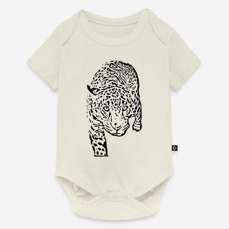 leopard schwarz schwarzer Leopard - Baby Premium Kurzarmbody - Naturweiß